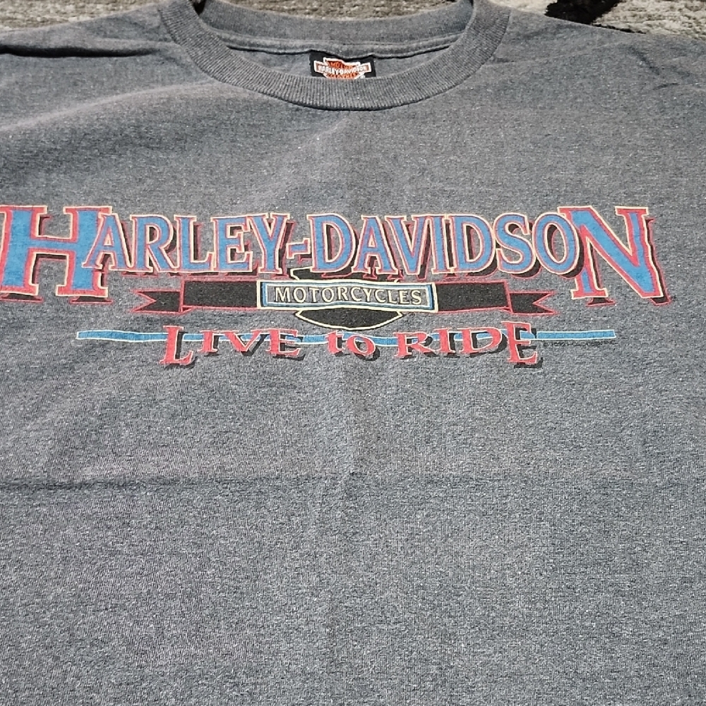VINTAGE HARLEY DAVIDSON 1992 "LIVE TO RIDE" HAWAII GRAPHIC CREWNECK TEE-SHIRT XL